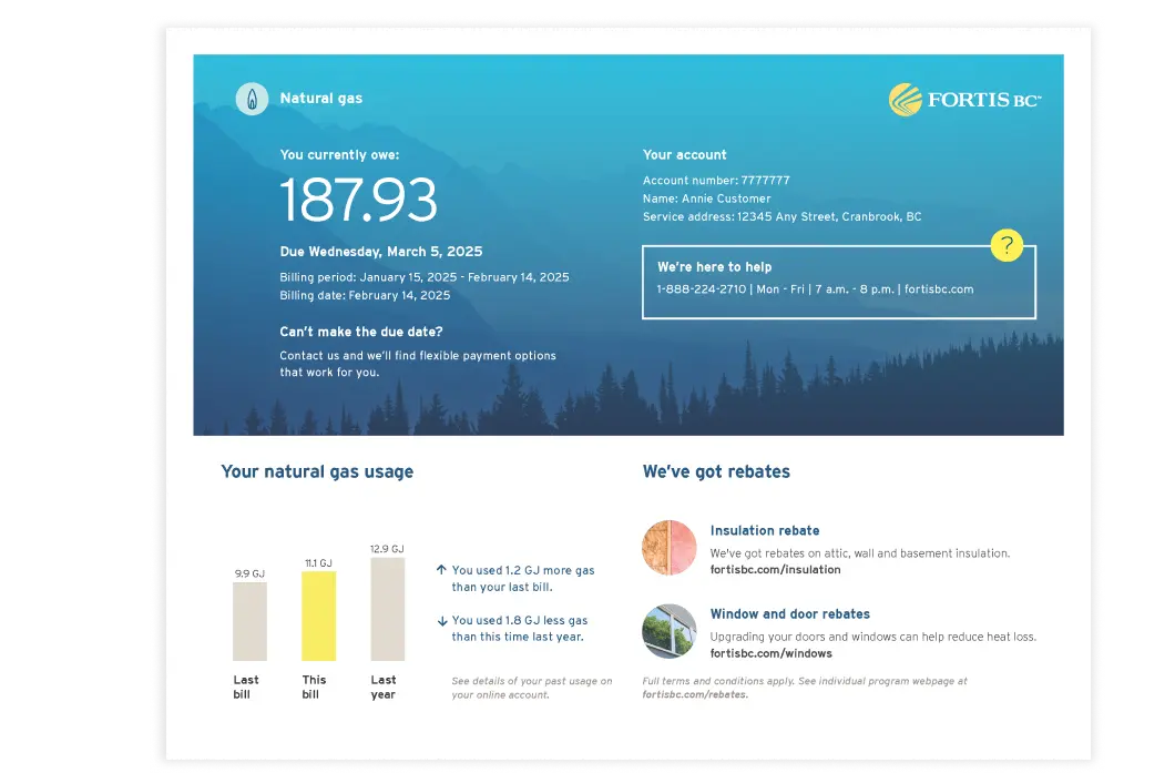 FortisBC Utility Bill Redesign